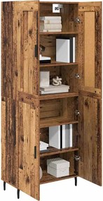 vidaXL Highboard 2 pcs Παλιό ξύλο Επεξεργασμένο ξύλο