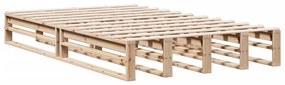 Κρεβάτι Βιβλιοθήκη Χωρίς Στρώμα 120x200 εκ Μασίφ Ξύλο Πεύκο - Καφέ