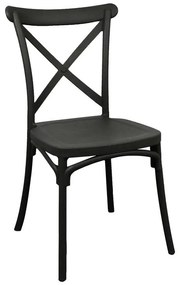 Καρέκλα Crossie pp σε μαύρη απόχρωση 38x46.5x82εκ 38x46.5x82 εκ.