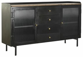 Σκευοθήκη DKD Home Decor   Μαύρο Χρυσό Φυσικό Μέταλλο Ξύλο από Μάνγκο 145 x 40 x 85 cm