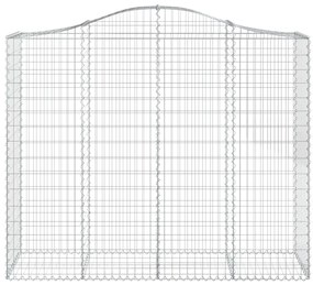vidaXL Συρματοκιβώτια Τοξωτά 4 τεμ. 200x50x160/180 εκ. Γαλβαν. Ατσάλι