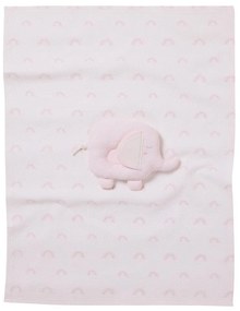 Κουβέρτα Βρεφική Πικέ 4957 White-Pink Das Home Αγκαλιάς 75x100cm 100% Βαμβάκι