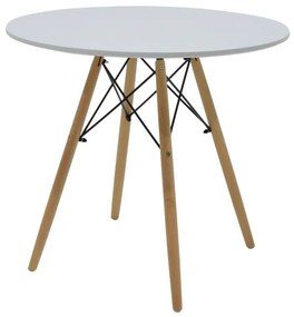 Dining table table Julita MDF top white D80cm 63x56x80 εκ.