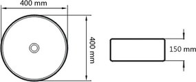 vidaXL Νιπτήρας Στρογγυλός Λευκός 40 x 15 εκ. Κεραμικός