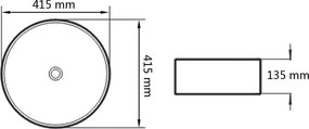 vidaXL Νιπτήρας Στρογγυλός Λευκός 41,5 x 13,5 εκ. Κεραμικός