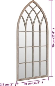 vidaXL Καθρέφτης για Εσ. Χώρους Λευκό της Άμμου 70 x 30 εκ. από Σίδερο