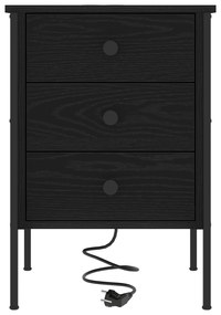 vidaXL Κομοδίνο Μαύρη δρυς 42 x 41 x 61 εκ Επεξεργασμένο ξύλο