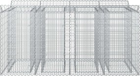 vidaXL Ανασηκωμένο κρεβάτι gabion 2 pcs Ασημί