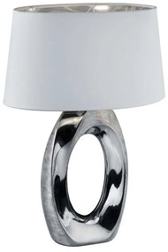 Φωτιστικό Επιτραπέζιο Taba R50521089 1xE27 60W 24x38x52cm Silver-White RL Lighting Ceramic,Fabric