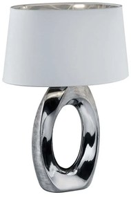 Φωτιστικό Επιτραπέζιο Taba R50521089 1xE27 60W 24x38x52cm Silver-White RL Lighting Κεραμικό,Ύφασμα