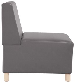 vidaXL Καναπέδες 3 pcs Γκρι 55 x 74 x 82 εκ. Τεχνητό δέρμα