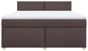 ΚΡΕΒΑΤΙ BOXSPRING ΜΕ ΣΤΡΩΜΑ ΣΚΟΥΡΟ ΚΑΦΕ 180X200 ΕΚ ΥΦΑΣΜΑΤΙΝΟ 3286755