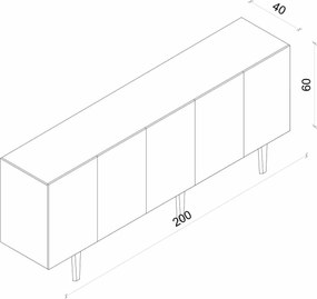 Κονσόλα Λευκό CLOSOO 200x40x19