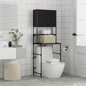 vidaXL Ντουλάπι Πλυντηρίου Μαύρο 68x48,5x194 εκ.