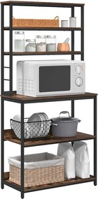 vidaXL Ράφι Κουζίνας 5 επιπέδων 80 x 40 x 168 εκ Επεξεργασμένο Ξύλο