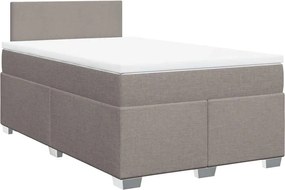 vidaXL Κρεβάτι Boxspring με Στρώμα Taupe 120x190 εκ. Υφασμάτινο