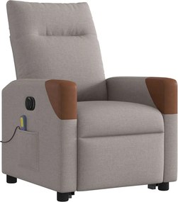 vidaXL Πολυθρόνα Μασάζ Ηλεκτρική Ανακλ.Taupe Υφασμάτινη