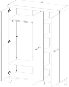 Ντουλάπα Smile τρίφυλλη