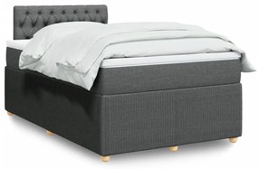 Κρεβάτι Boxspring με Στρώμα Σκούρο Γκρι 120x200 εκ. Υφασμάτινο