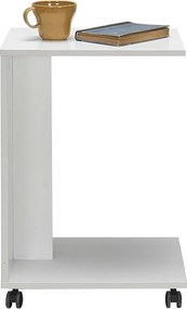 Τραπεζάκι βοηθητικό C-Shaped Megapap χρώμα λευκό gloss 35x45x65εκ.