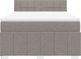 vidaXL Κρεβάτι Boxspring με Στρώμα Taupe 140x190 εκ. Υφασμάτινο