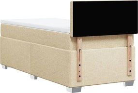 vidaXL Κρεβάτι Boxspring με Στρώμα Κρεμ 100 x 200 εκ. Υφασμάτινο