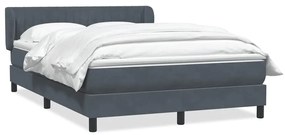 vidaXL Κρεβάτι Boxspring με Στρώμα Σκούρο Γκρι 140x210 εκ. Βελούδινο