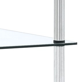 vidaXL Ραφιέρα 2 Επιπέδων Διαφανής 40 x 40 x 47 εκ. από Ψημένο Γυαλί