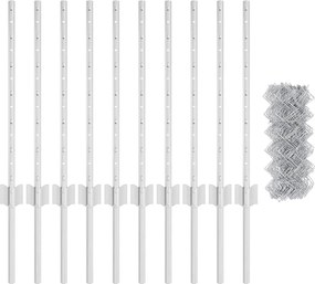 vidaXL Τεντώτο με στήριγμα Ασημί 0,6 x 10 μ Ατσάλι