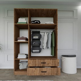 Ντουλάπα Ρούχων - Yaman - Χρώμα Καρυδί - 120x45x181εκ