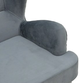 Πολυθρόνα Regalo pakoworld βελούδο σε ανθρακί απόχρωση 75x88x85εκ