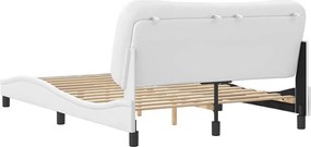 vidaXL Πλαίσιο κρεβατιού χωρίς Στρώμα Hvar Λευκό 120x200 εκ. Συνθετικό Δέρμα