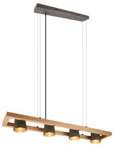 Φωτιστικό Οροφής - Ράγα Bell 301900467 100x21x150cm 4xE14 25W Nickel-Natural Trio Lighting