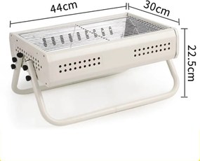 Φορητή Μεταλλική Ψησταριά Κάρβουνου 44x30x22.5cm Αναδιπλούμενη