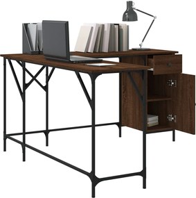 vidaXL Γραφείο Καφέ Δρυς 141x141x75 εκ. από Επεξεργασμένο Ξύλο