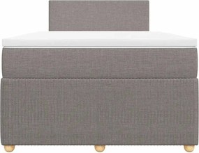 vidaXL Κρεβάτι Boxspring με Στρώμα Taupe 120x200 εκ. Υφασμάτινο