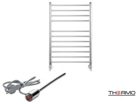 Thermo BELLAVIA Θερμαινόμενη πετσετοκρεμάστρα από ανοξείδωτο χάλυβα με ηλεκτρική λειτουργία, 75x50cm Inox Polished