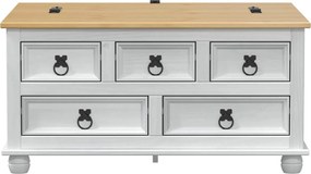 vidaXL storage box με ράφι Λευκό 90 x78 x 45 εκ Στερεά ξυλεία πεύκου