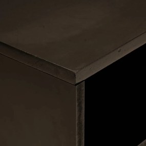 vidaXL Ντουλάπι TV Μαύρο και Χρυσό 80 x 33 x 46 εκ Μασίφ ξύλο μάνγκο