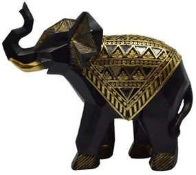 Διακοσμητικός Ελέφαντας 815111 17,5x7x15,5cm Black-Gold Ankor Πολυέστερ