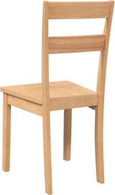 vidaXL Καρέκλες τραπεζαρίας 2 τεμ Φυσικό μασίφ ξύλο καουτσούκ