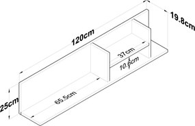 Wall Shelf AE103 - 2641 White
Walnut