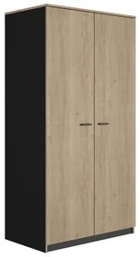 Epiplo World Tonight Ντουλάπα Με 2 Πόρτες 101x60x196εκ. Black/Natural Chestnut BEST-51203272