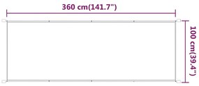 Τέντα Κάθετη Λευκή 100 x 360 εκ. από Ύφασμα Oxford - Λευκό