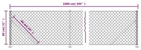 Συρματόπλεγμα Περίφραξης Ασημί 0.8 x 10 μ. με Βάσεις Φλάντζα - Ασήμι