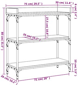 ΤΡΑΠΕΖΙ ΚΟΝΣΟΛΑ ΜΕ ΡΑΦΙΑ ΜΑΥΡΟ 75 X 30 X 80 ΕΚ. 837812