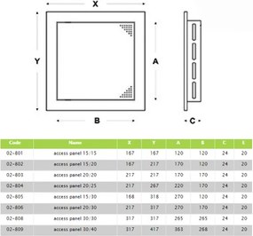 Πλαστική πόρτα / θυρίδα εξαερισμού airRoxy 300x400 λευκή
