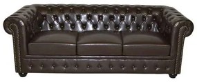 ΚΑΝΑΠΕΣ 3ΘΕΣΙΟΣ T.CHESTERFIELD HM3009.01 ΤΕΧΝΟΔΕΡΜΑ ΣΚΟΥΡΟ ΚΑΦΕ 208x90x73Υ εκ.