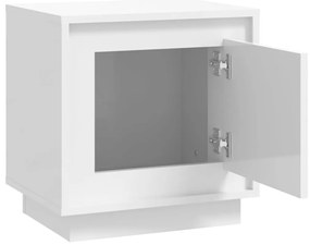 vidaXL Κομοδίνα 2 τεμ. Γυαλιστερό Λευκό 44x35x45 εκ Επεξεργασμένο Ξύλο