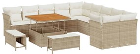 vidaXL Σετ Καναπέ Κήπου 13 pcs Μπεζ συνθετικό ρατάν